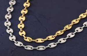 Мужская цепочка на пуговицах в стиле хип-хоп, ожерелье с цепочкой из кофейных зерен, ювелирные изделия, 8 мм, 18 дюймов, 22 дюйма, золотое звено для мужчин и женщин, массивное ожерелье Gift2862140