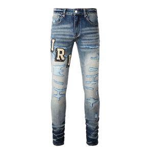 Mens Amirs Jeans Dsquare Jeans Purple Ksubi Men Jnco Jean True Street Trend Zipper Chain Decoration rippade rippor Stretch Black Fashion Denim Oz3w