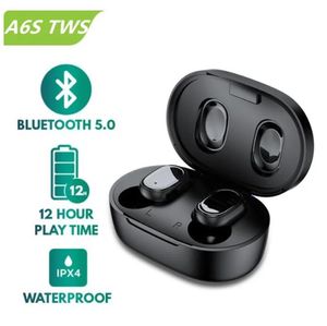Auricolari A6S TWS auricolari wireless cuffie Bluetooth auricolari Bluetooth stereo sportivi Fone per Xiaomi Huawei iPhone