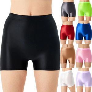 Underpants Glossy Seamless Underwear Women Men Boxer Briefs Ladies Pants Four Corners Anti-empty Summer Thin Gym Short