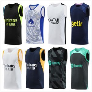 Maglia da allenamento per calcio T-shirt gilet senza maniche 2023 Abbigliamento pre-partita Tuta manica corta 2023 24 unifo da calcio