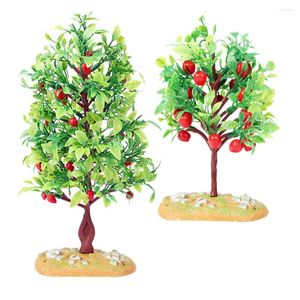 Fiori decorativi 2 pezzi Modello paesaggistico per alberi da frutto Architettura in plastica Alberi Treno Scenario