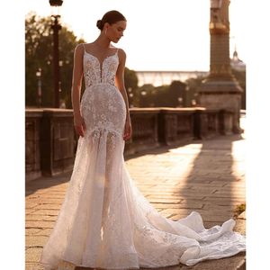 .Elegant White Princess Wedding Dresses Juvelhals 3/4 Långärmad spetsapplikationer Lands brudklänningar Pocket Satin Vestido de Novia 03