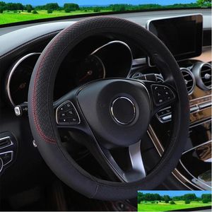 Steering Wheel Covers Ers Protect Er Accessories Anti-Slip Black Parts Replacement Vehicle Car Durable Drop Delivery Automobiles Motor Ot1Wm