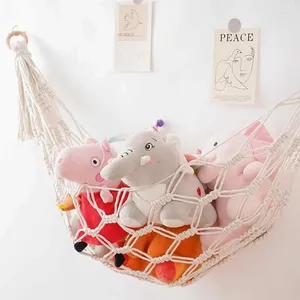 Mobili da campo Boho Peluche Amaca Peluche Tessuto a mano Arazzo Borsa da parete per camera dei bambini per gioco da camera per bambini