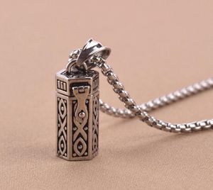 Titanium Vintage Ash Box Pendant Jewelry Pet Urn Cremation Memorial Keepsake Openable Put In Ashes Holder Capsule Chain Necklace3257026