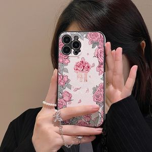 iPhone 14 Pro Max Designer Flower Phone Case for Apple 13 12 11 Luxury Pu Leather Bumper Included Fashion Full-Body Floral Print Mobile Back Cover Shell Coque Fundas 44