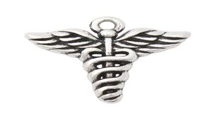 Tutto argento antico placcato fai da te segno medico fascini in lega simbolo medico doppio lato pendente charms1821mm AAC19002085307