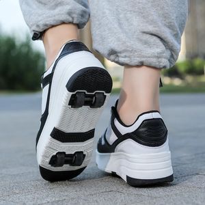 Roller Skate Shoes Kids Snickers With Wheels Children Rollerskates Fashion Outdoor Sports Shoes Girls Boys 240129