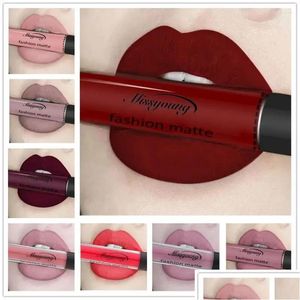 Lip Gloss Lips Makeup Black Red Lipstick Tube 18 Colors Veet Matte Cosmetics Tint Waterproof Glaze Drop Delivery Health Beauty Otdin