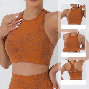 Aktif Gömlekler Lo Sakinsiz Yoga Geniş omuz kayışları ile Çapraz Güzellik Arka Spor Tankı Yüksek Elastik Fitness Giysileri Kadınlar için