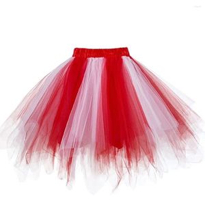 Gonne 2024 Sottoveste corta Tulle Multicolor Donna Elastico Strato elastico Gonna tutu estiva Sottogonna a pieghe