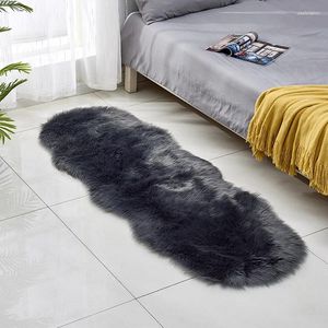 Carpets Irregular Floor Mat Plush Carpet In The Bedroom Long Soft White Fur Area Rugs For Living Room