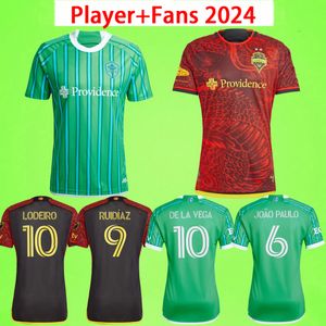 2024 2025サウンダーズサッカージャージシートルホームアウェイファンバージョンサッカーシャツt 23 24 25男性キットruidiaz de la vega morris Joao Paulo Roldan Leo Chu Vargas