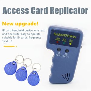 125KHz RFID CART COPITR DUPLICER HANDHELD Low RF ID Reader Writer for Door Access Control 3pcs T5577 FOB