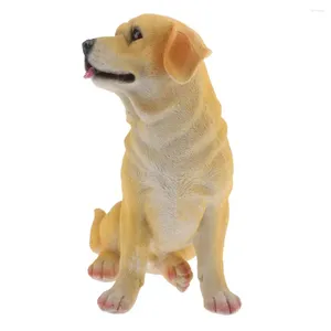 庭の装飾ラブラドール犬の置物動物像ミニ樹脂クラフトミニチュアマイクロ