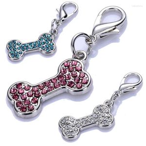 Hundtagg lyxig rhinestone ben krage husdjur charm smycken katthänge halsband valp husdjur tillbehör