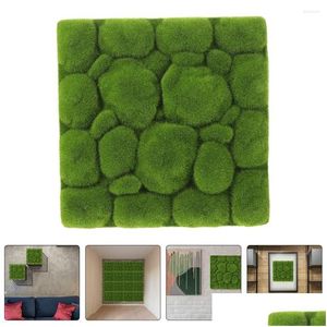 Ghirlande di fiori decorativi Pannello murale di muschio artificiale Schiume finte Sfondo Erba Pianta Simation Greeny Privacy Siepe Sn Finto tappeto erboso Garde Otzho