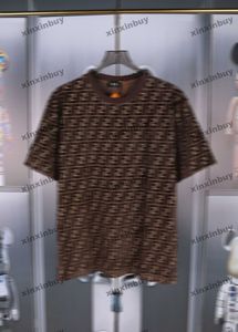 Xinxinbuy Men designer tee t shirt dubbel bokstav jacquard tryckning sammet kort ärm bomull kvinnor svart vit blå grå s-xl