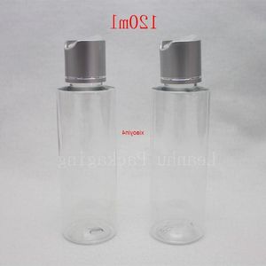 Contenitori per bottiglie di plastica con tappo superiore a disco da 120 ml per viaggiare, cosmetici in PET liquidi vuoti trasparenti perlati, buon pacchetto Gmuie