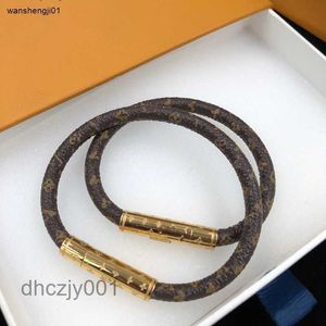 23ss Bracelets Designer for Women High Quality Bracelet with Box Men Leather Brown Old Flower Letter Lovers Charm Bangle NSXT L2PD