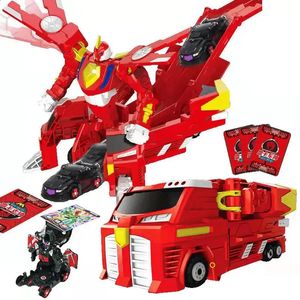 Girando mecard mega dragão teryx transformação caminhão robô dos desenhos animados anime modelo de carro brinquedo batalha arena veículo 3 cartão 240130