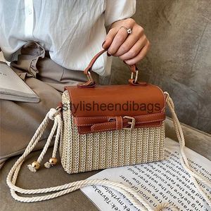 Umhängetaschen Modebox Rattan Frauen Handtaschen Weiden gewebte Schulter -Crossbody -Taschen Freiländische Sommer Strandstroh Bag Dame kleine Bali -Geldbörsen 2022H24217