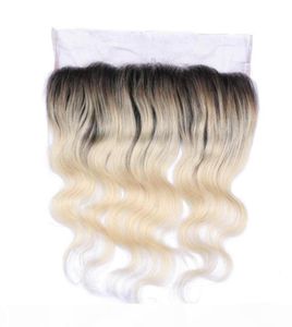 1B 613 Blond Ombre Virgin Brazylijskie włosy Wave Body Fael 13x4 Ucha do ucha Pełne koronkowe czołowie tanie wybielacze blondynki Ombre Lace Frontal Clos2001620