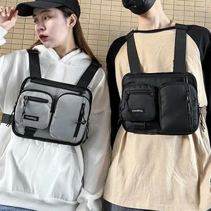 Waist Bags Functional Tactical Chest Bag For Woman Fashion Hip Hop Vest Streetwear Casual Packs Unisex Black Rig