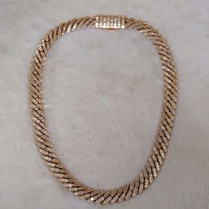 Corrente cubana luxuosa de 20mm, masculina, hip hop, joias brilhantes, vvs, moissanite, diamante, gelado, corrente cubana