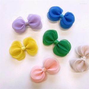 Hair Accessories Fluorescent Multi-layer Yarn Bow Clips Girls Saree Head Jewelry Korean Version Of The Large Collar