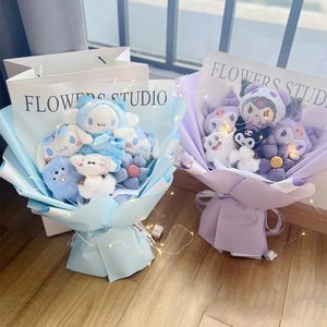 My Melody Anime Kuromi Peluche Cinnamoroll Cartone animato fatto a mano Bouquet di fiori San Valentino Natale Compleanno Regali di festa 240123