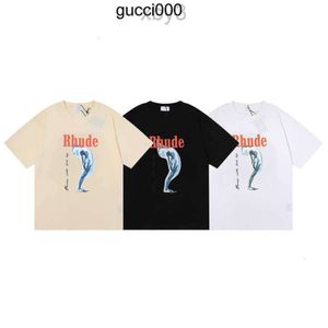 2022 Summer American Fashion Brand Rhude Tortured Goddess Hip Hop Men and Womens Casual Short Sleeve T-shirt 0QSR OCJ0