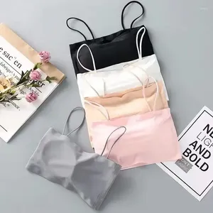 Camisoles Tanks Silk 2024 Up Women Summer Sexig BRALETTE FÖR KVINNA TUBE Vit underkläder Solid Bras Top Push Sling Word sömlös is