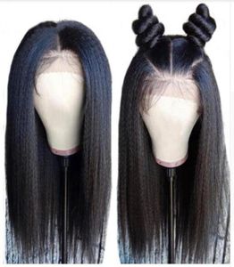 Full Lace Human Hair Wigs Pre Plucked With Baby Hair Yaki Straight Peruvian Remy Human Hair Full Lace Front Wigs For Black Women5679716