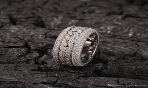 الهيب هوب بلينغ المثلجة Zirconia CZ Ring للرجال للنساء سبينر سلسلة Round Rings Rings Jewelry9556702