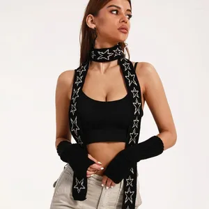 Sciarpe Sciarpa lavorata a maglia a stella versatile alla moda stile Y2K Fazzoletto da collo casual lungo decorativo sottile unisex cool street