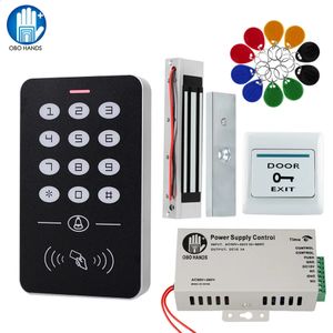 OBO Hands Door Access Control System Kit RFID Keypad Power Supply Electric 180 kg Magnetic Lock Strike Locks for Home 240123