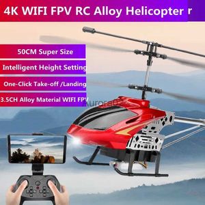 Drone 50cm büyük 4K kamera wifi fpv rc helikopter 3.5ch alaşım yüksekliği ayarı bir anahtar dönüş hava fotoğrafı uzaktan kumanda yq240217