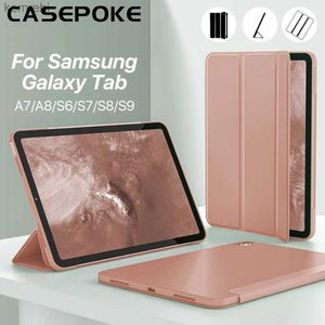 Tablet PC -fodral Väskor för Samsung Galaxy Tablet Case Tab S7 11in Tillbehör för Samsung Galaxy Tab S9 S7 S7 S6 A8 A7 S9/8/7 Plus Skydd CoverL240217