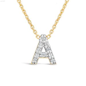 Diamondx 14kt Yellow Gold 0.1CT Lab Created Diamond Pendant Necklace Initial A Letter Necklace