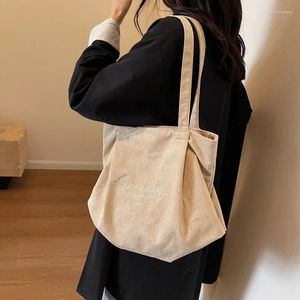 Sacos de cintura estilo japonês grande capacidade bolsa de ombro veludo mulheres estudantes universitários ociosos atacado