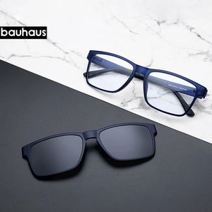 Высококачественные оптические очки в оправе с зажимом на магнитах, поляризационные очки для близорукости, солнцезащитные очки для мужчин 240131