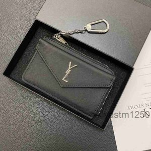 2024 Yl Official Website 1 Version Keychains Men and Women Luxury Designer Zero Wallet Classic y Color Label Credit Card Small Bag 13.5 * 8.5cm 6WWD