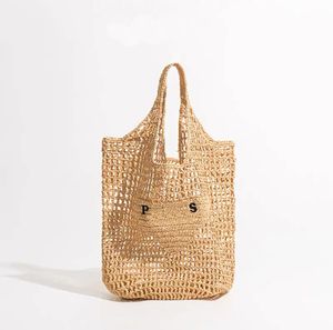 حقيبة مصمم حقيبة Tote Straw Beach Mash Mesh Hollow منسوجات الصيف المشمش الأسود الصيفي الصيفي إجازة كبيرة التسوق 08