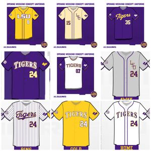 2023 Mens Custom LSU Tigers Baseball Jersey Brady Neal Ben Nippolt Ethan Frey Josh Stevenson Mic Paul Jack Merrifield Gavin Guidry Paul Skenes Ty Floyd Dylan Crews