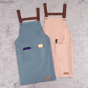 Aprons Perfessional Kitchen Apron Women Waterproof Fashion Apron with Pockets Women Taller Waiter Apron Chef Work Uniform