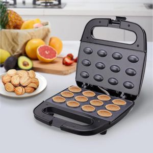 Brödtillverkare 750W Mini Hushåll Electric Waffle Nut Maker Baking Pan Cake Sandwich Non-Stick Coating Breakfast Machine