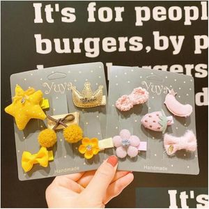 Hair Accessories Korea Kawaii Princess Cartoon Hairpins Girls Kids Clips Pin Barrettes For Children Hairclip Ornaments Headdress Drop Otgox