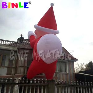 7mh (23ft) Com o Blower Wholesale Custom Building Climbing Papai Noel com Presentes Iluminação do Mall Padre Santos Claus para o Natal